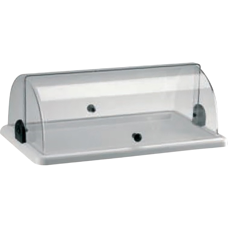 Изображение товара Поднос пластиковый Abert Roll-Top 50х30.5х25 см с крышкой прозрачный/белый