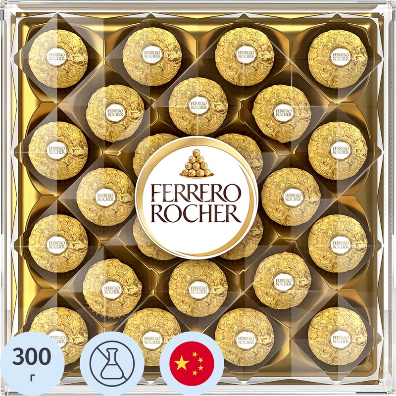Изображение товара Уценка. Конфеты Ferrero Rocher с кремом и лесным орехом 300 г Изображение товара Уценка. Конфеты Ferrero Rocher с кремом и лесным орехом 300 г