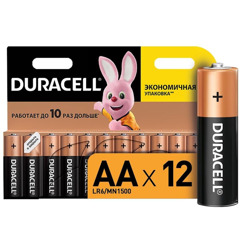 Изображение товара Уценка. Батарейка AA пальчиковая Duracell Basic (12 штук в упаковке)