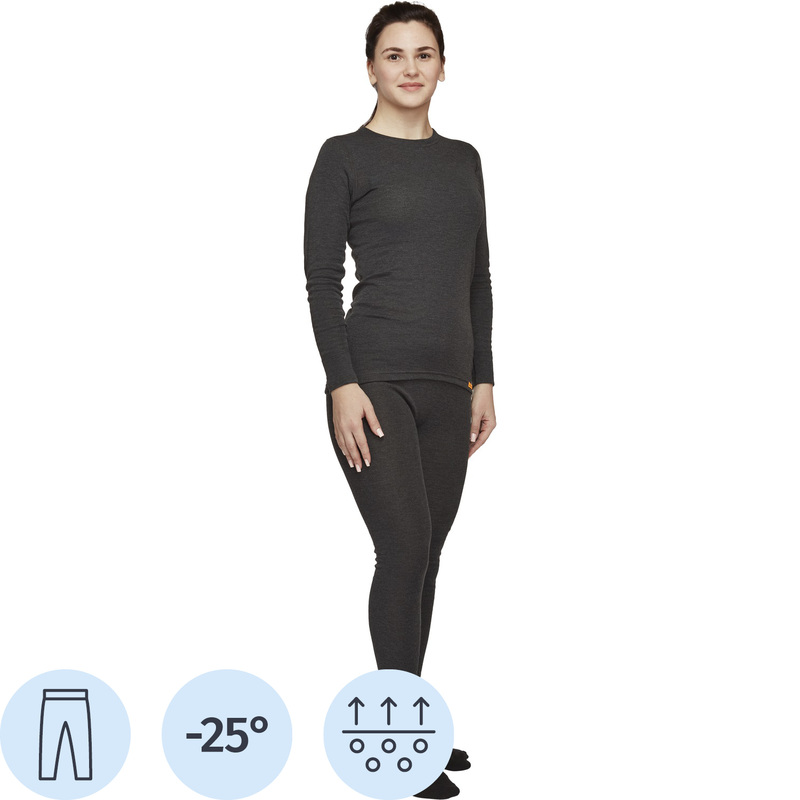 Изображение товара Термолегинсы женские Comazo Activ-25 трикотажные с начёсом тёмно-серые (размер 42, рост 164)