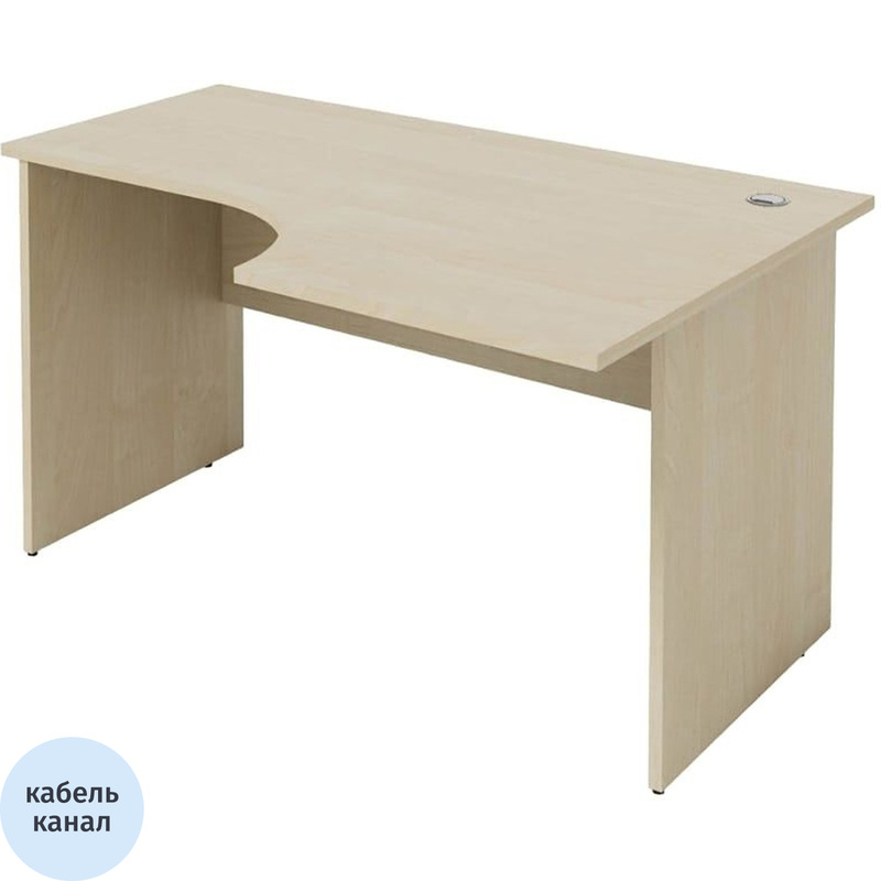 Изображение товара Эргономичный левый стол Рондо берёза 1400х900х755 мм из ЛДСП