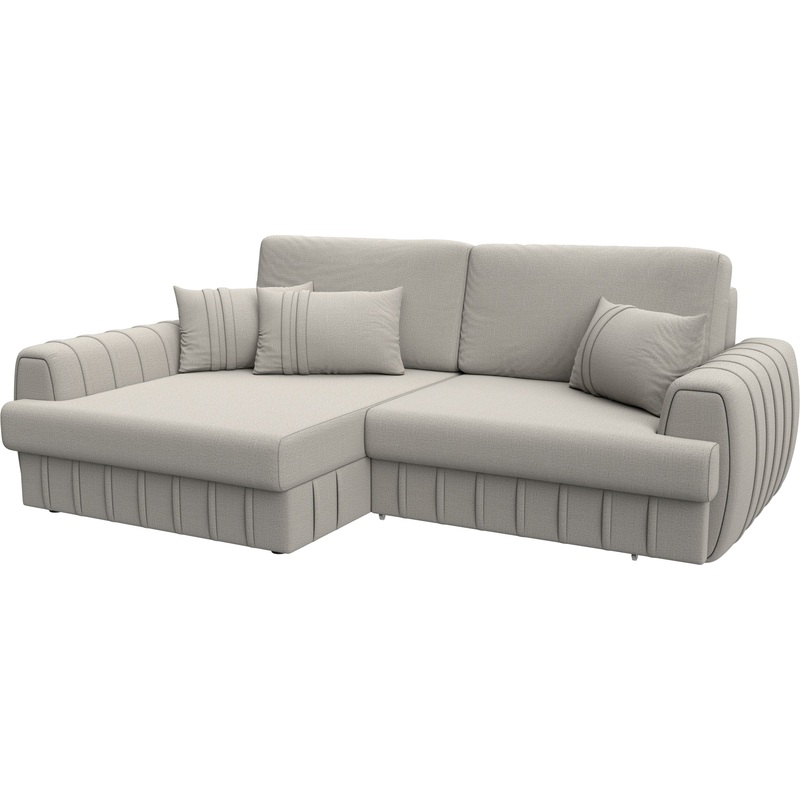 Изображение товара Угловой диван-кровать Комфорт Лига-057 НПБ бежевый рогожка с механизмом еврокнижка