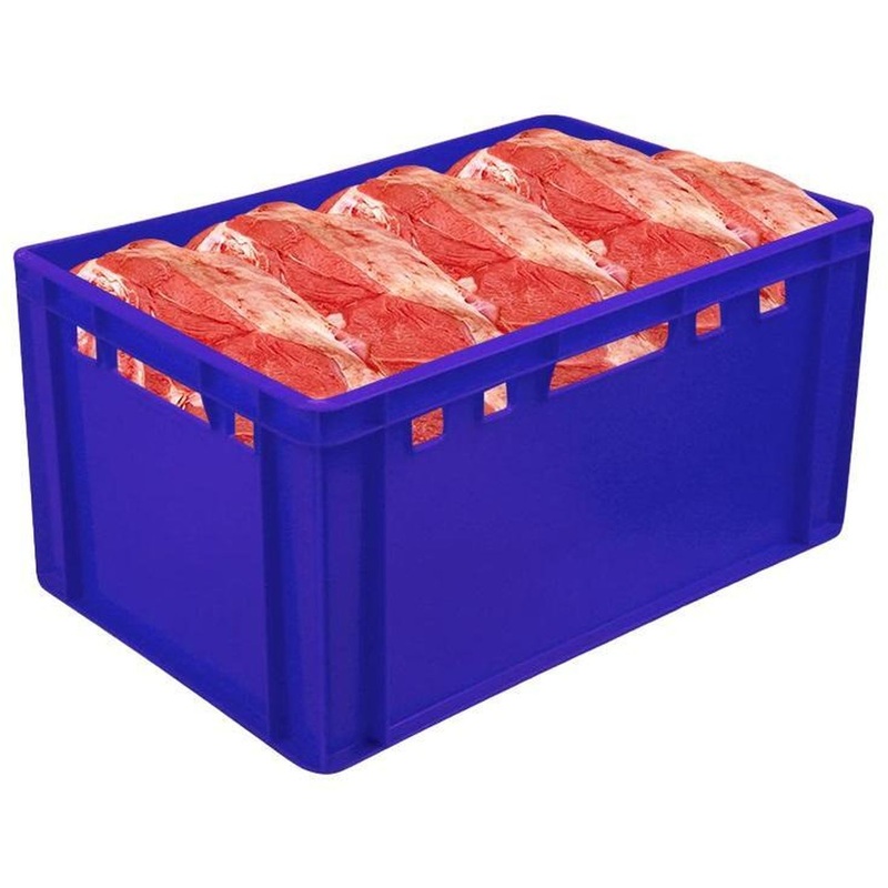 Изображение товара Ящик для мяса из ПНД 600x400x300 мм синий ударопрочный