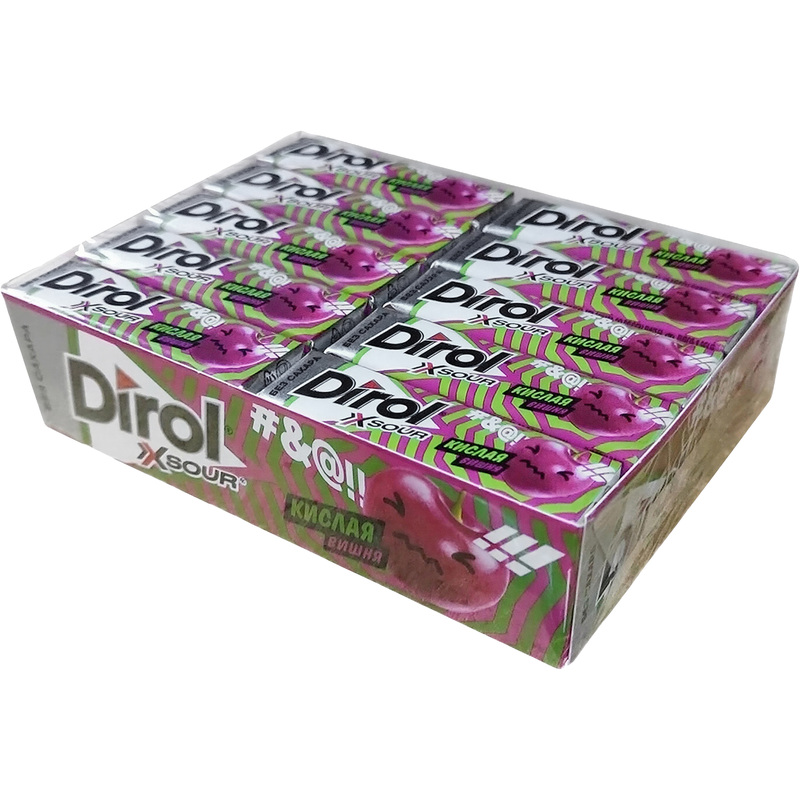 Изображение товара Жевательная резинка Dirol X Sour кислая вишня (30 штук по 13.6 г) Изображение товара Жевательная резинка Dirol X Sour кислая вишня (30 штук по 13.6 г)
