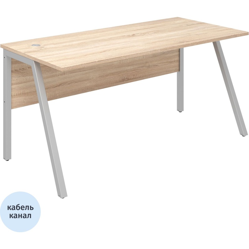 Изображение товара Стол письменный прямой Рондо из ЛДСП с цветом дуб альпийский/серый