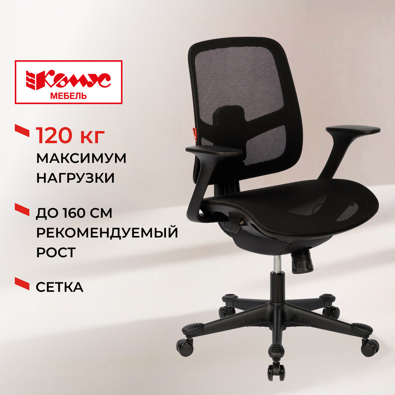 Изображение товара Кресло для руководителя Easy Chair 600 MC черное сетка пластик регулировка высоты