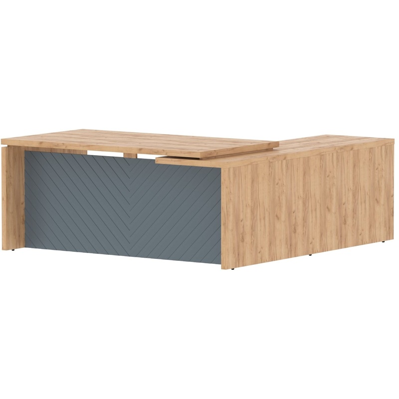 Изображение товара Угловой стол руководителя Torr Lux левый дуб бофорд серо-голубой 1800x2000x750 мм