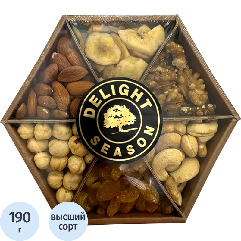 Изображение товара Коктейль из сухофруктов и орехов Delight Season 190 г полезный перекус