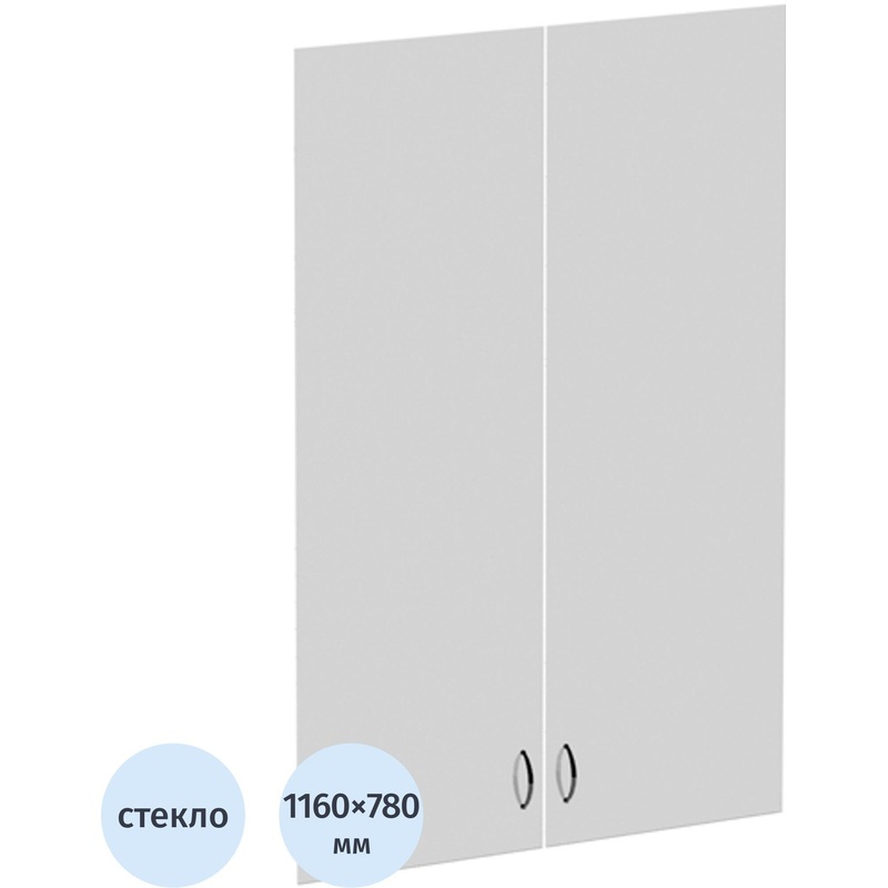 Изображение товара Двери средние Агат из стекла 780х1160 мм, 2 штуки