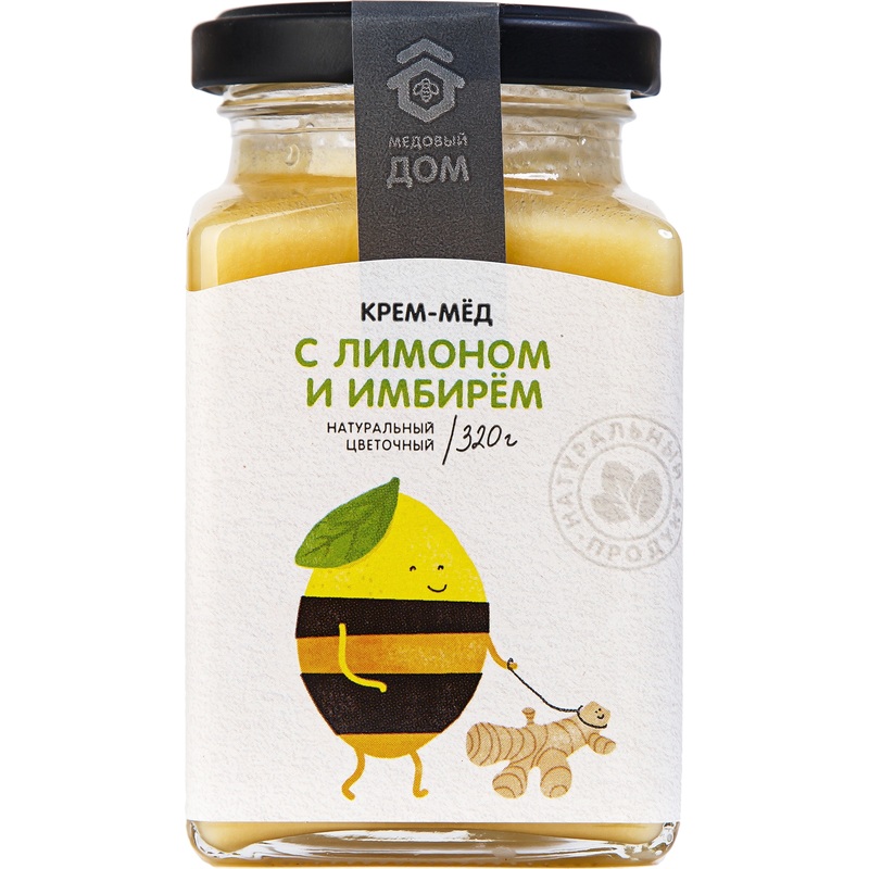 Изображение товара Крем-мёд Медовый Дом с лимоном и имбирём 320 г
