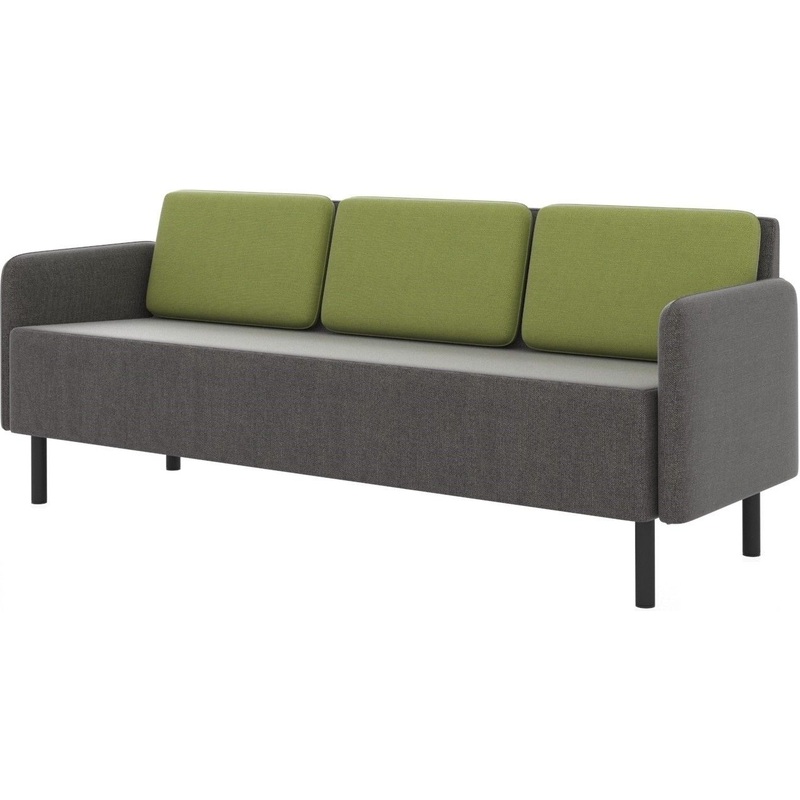 Изображение товара Диван трехместный Select 3-М серый и зеленый ткань скандинавский стиль