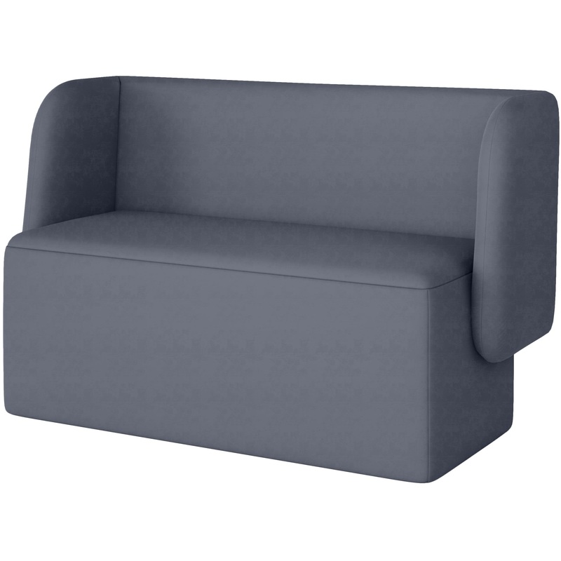 Изображение товара Двухместный диван Стримлайн Д5-02 серый из ткани для общественных помещений