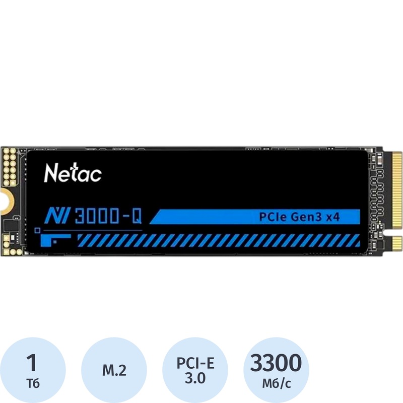 Изображение товара SSD накопитель Netac NV3000 1 ТБ (NT01NV3000Q-1T0-E4X) Изображение товара SSD накопитель Netac NV3000 1 ТБ (NT01NV3000Q-1T0-E4X)