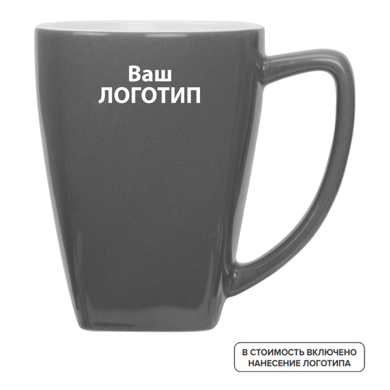 Изображение товара Кружка Айседора керамическая 260 мл с индивидуальной одноцветной печатью (108 штук в упаковке)