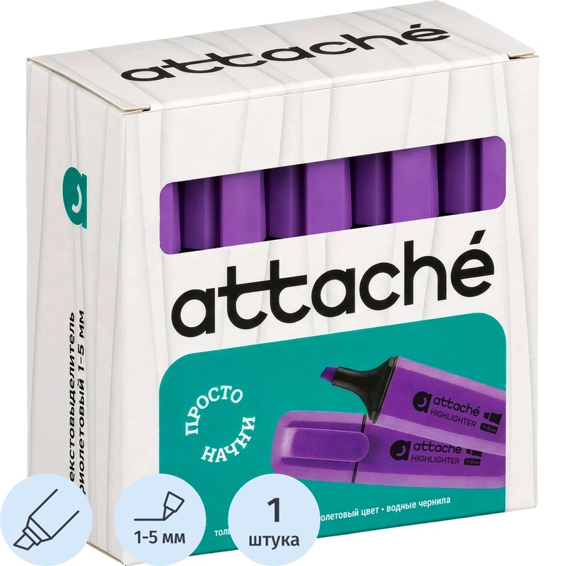 Изображение товара Текстовыделитель Attache Palette фиолетовый скошенный наконечник (толщина линии 1-5 мм) Изображение товара Текстовыделитель Attache Palette фиолетовый скошенный наконечник (толщина линии 1-5 мм)