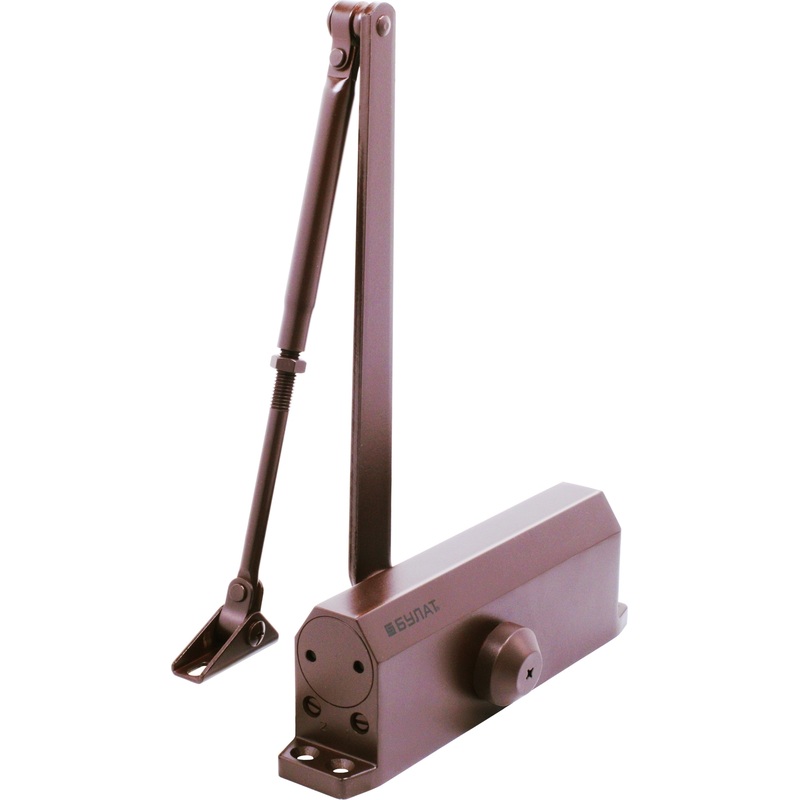 Изображение товара Доводчик дверной Булат 15378 до 150 кг коричневый - надежное устройство для автоматического закрыва