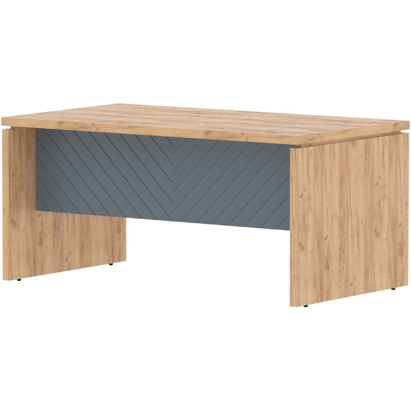 Изображение товара Стол руководителя письменный Torr Lux TLST 169 (дуб бофорд/серо-голубой, 1600х900х750 мм)