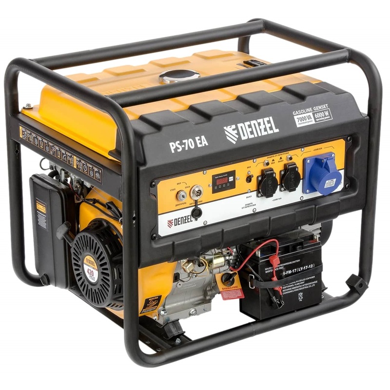 Изображение товара Генератор бензиновый Denzel PS-70EA 7 кВт, автоматический запуск, 88 кг