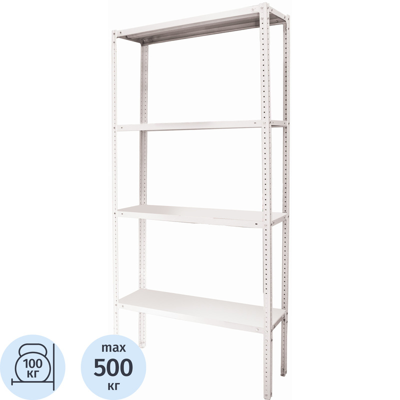 Изображение товара Стеллаж металлический МС-15/6 с 4 полками, размеры 1000x600x1500 мм