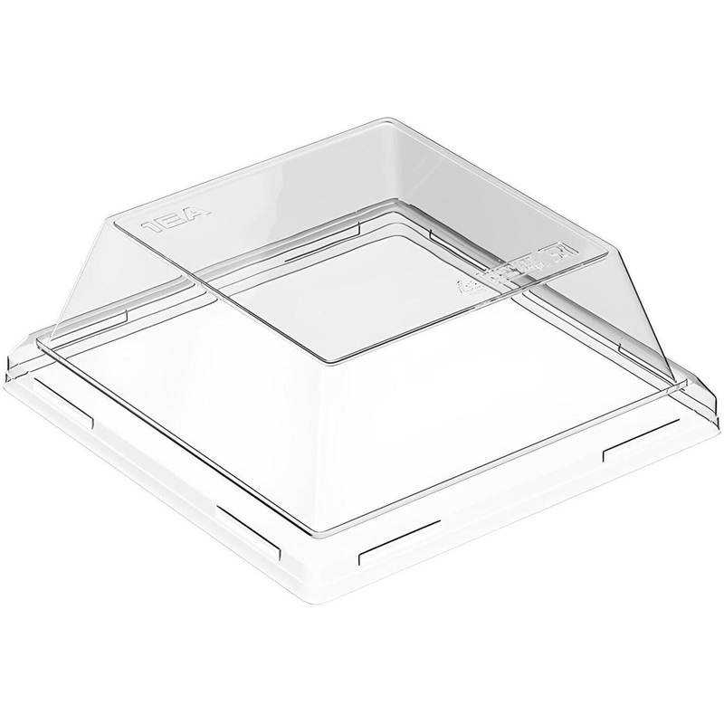 Изображение товара Крышка пластиковая OneClick 130х130 мм купольная прозрачная (400 штук в упаковке)