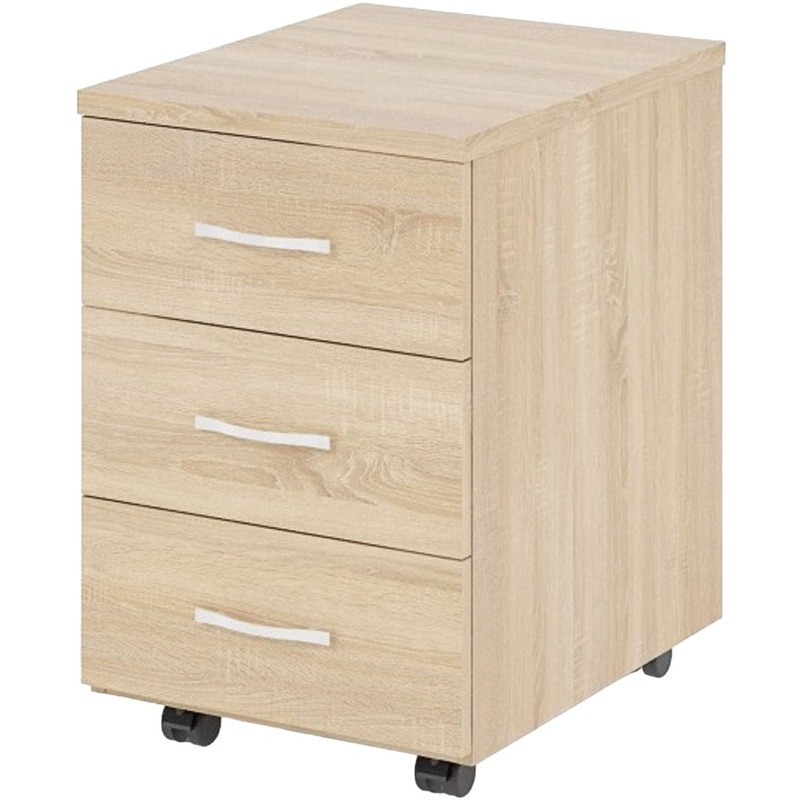 Изображение товара Тумба подкатная Рондо 05T081, дуб альпийский, 3 ящика