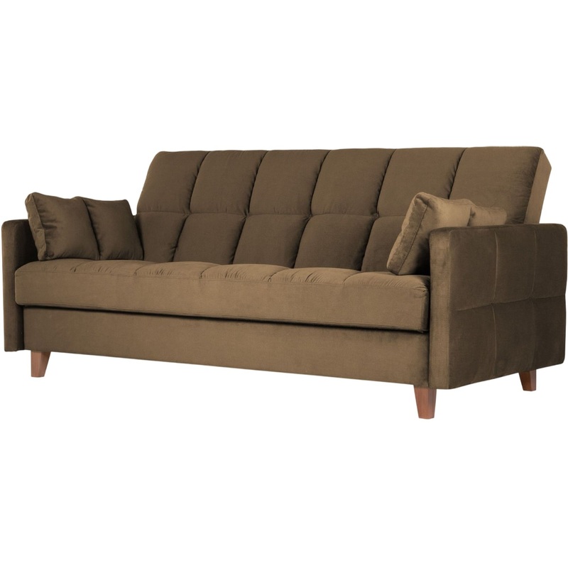 Изображение товара Диван трехместный Релакс Finsoffa Rigdom раскладной коричневый