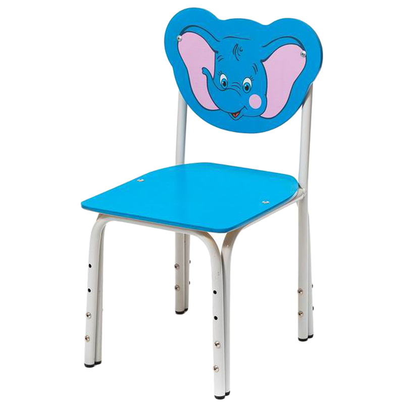 Изображение товара Детский регулируемый стул Кузя Слоненок с рисунком белый для малышей 1-3 лет