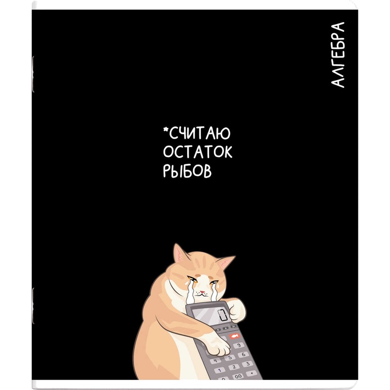 Изображение товара Тетрадь предметная по алгебре Феникс+ Коты мемы А5+ 48 листов в клетку TWIN лак