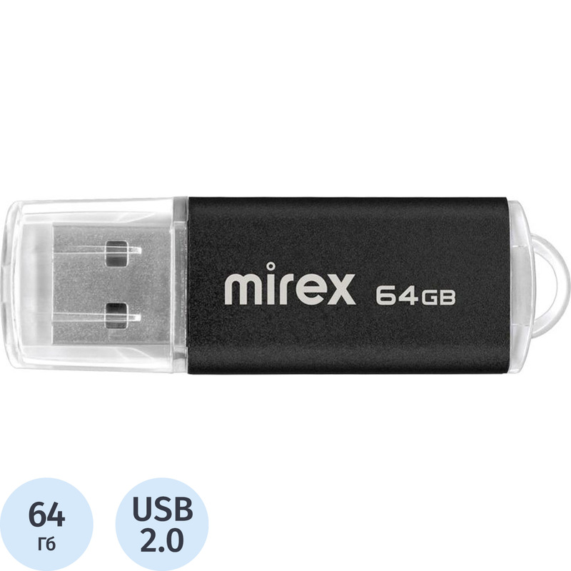 Изображение товара Флешка USB 2.0 64 ГБ Mirex Unit надежное хранение данных