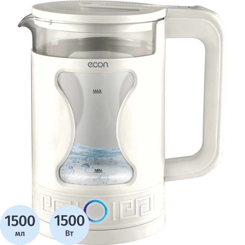 Изображение товара Электрический чайник Econ ECO-1505KE белого цвета с подсветкой 1500 мл