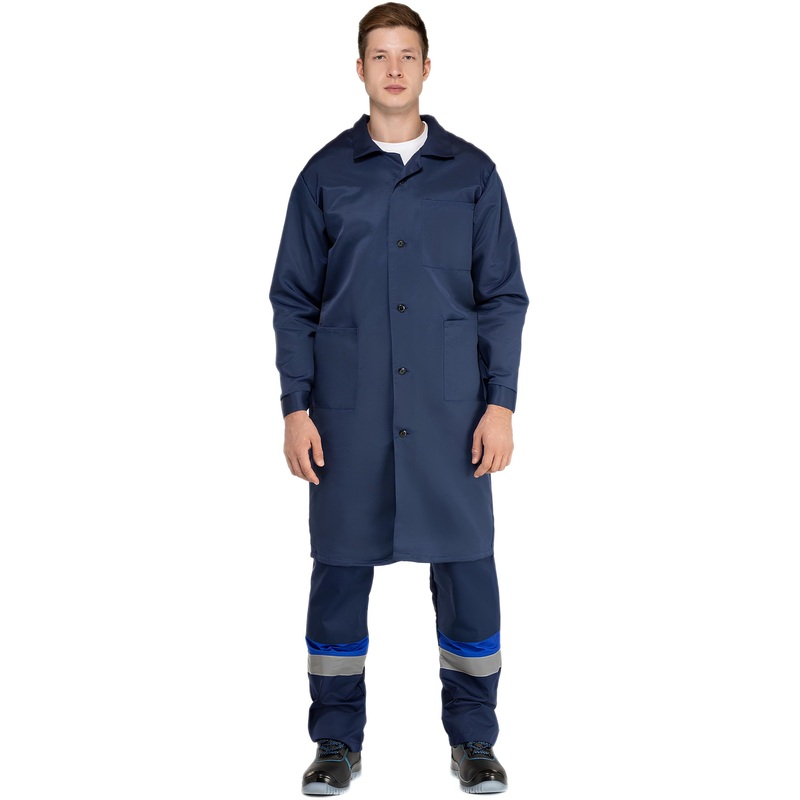 Изображение товара Рабочий мужской халат у03-ХЛ синий, размер 64-66, рост 170-176
