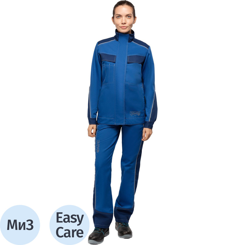 Изображение товара Куртка рабочая летняя женская л51-КУ синяя/васильковая 48-50