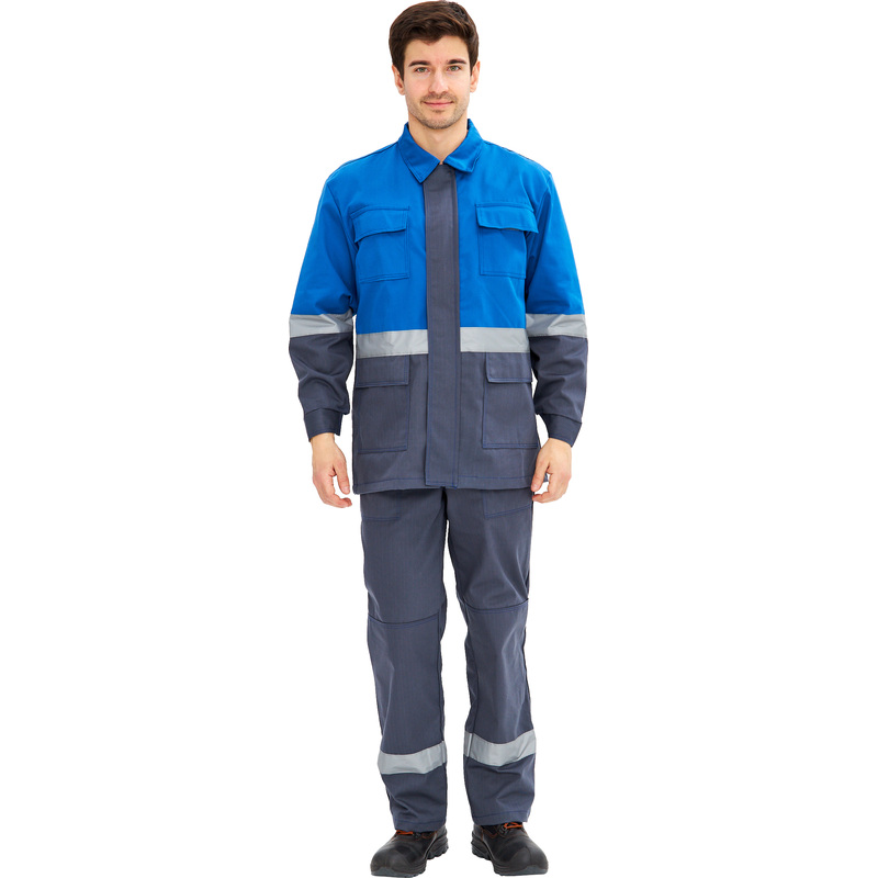 Изображение товара Костюм рабочий летний мужской л09-КПК с СОП серый/синий