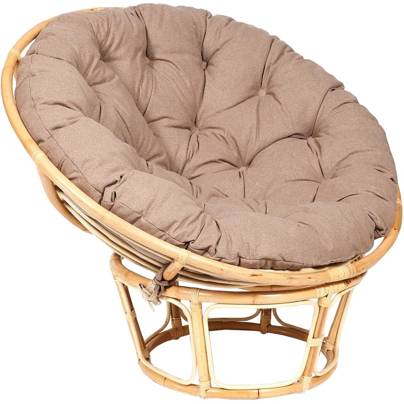Изображение товара Кресло Papasan Eco коричневое из ротанга и ткани стильное и прочное