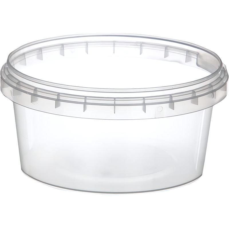 Изображение товара Пластиковая банка 500 мл с крышкой контрольным замком прозрачная Россия