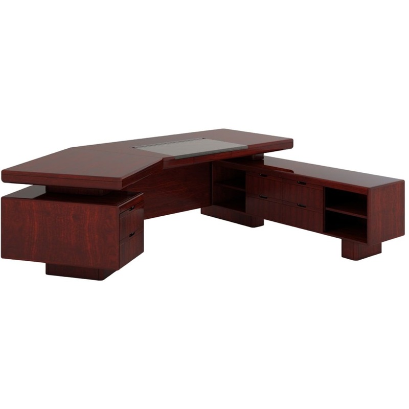 Изображение товара Стол руководителя Mux R206 R с тумбой правый, палисандр, 2600 мм