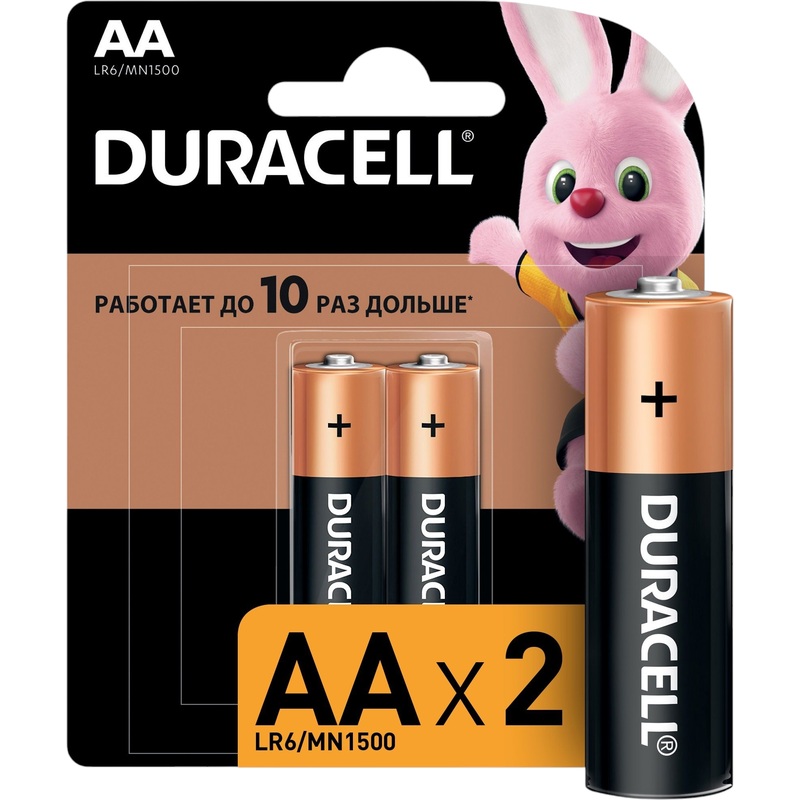 Изображение товара Батарейка АА пальчиковая Duracell 2 штуки в упаковке