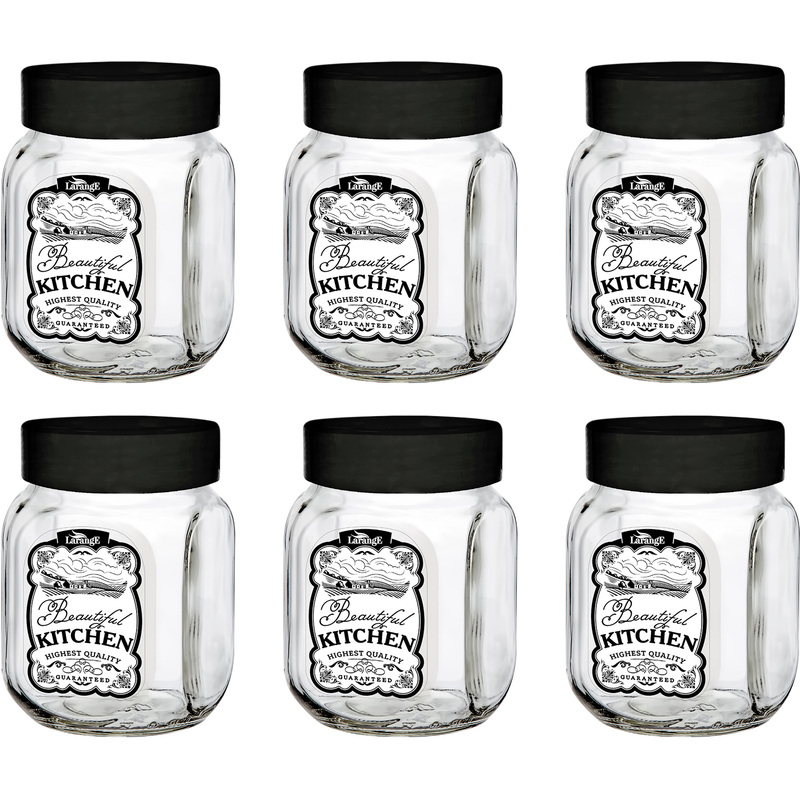 Изображение товара Банка для хранения Квестор стеклянная 900 мл (6 штук в упаковке)