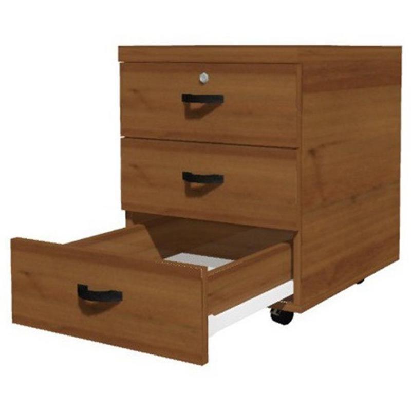 Изображение товара Тумба выкатная Директор с замком (ноче гварнери, 3 ящика, 410x500x550 мм)