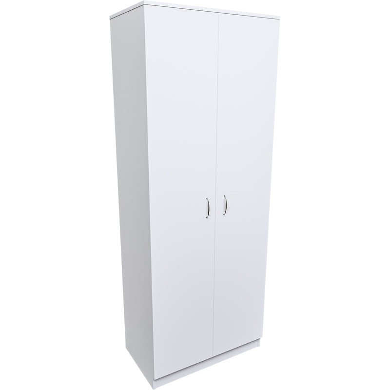 Изображение товара Уценка. Шкаф комбинированный для одежды Север двухсекционный (белый шагрень, 770х580х2000 мм)