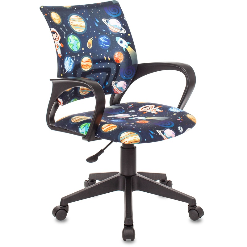 Изображение товара Детское кресло Бюрократ BUROKIDS 1 тёмно-синее с рисунком регулятор высоты