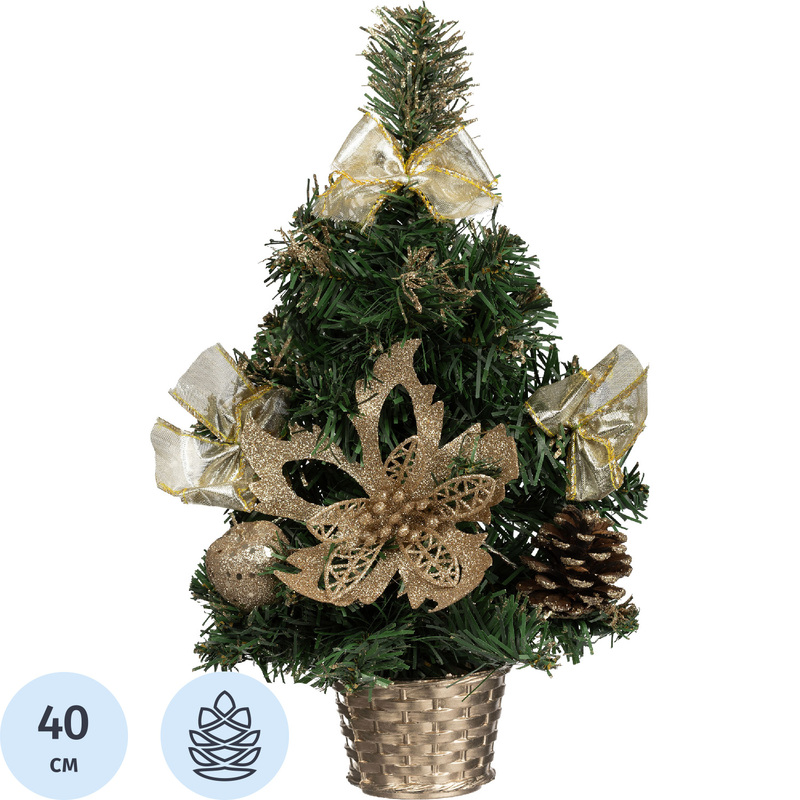 Изображение товара Ёлка искусственная настольная с украшениями 40 см