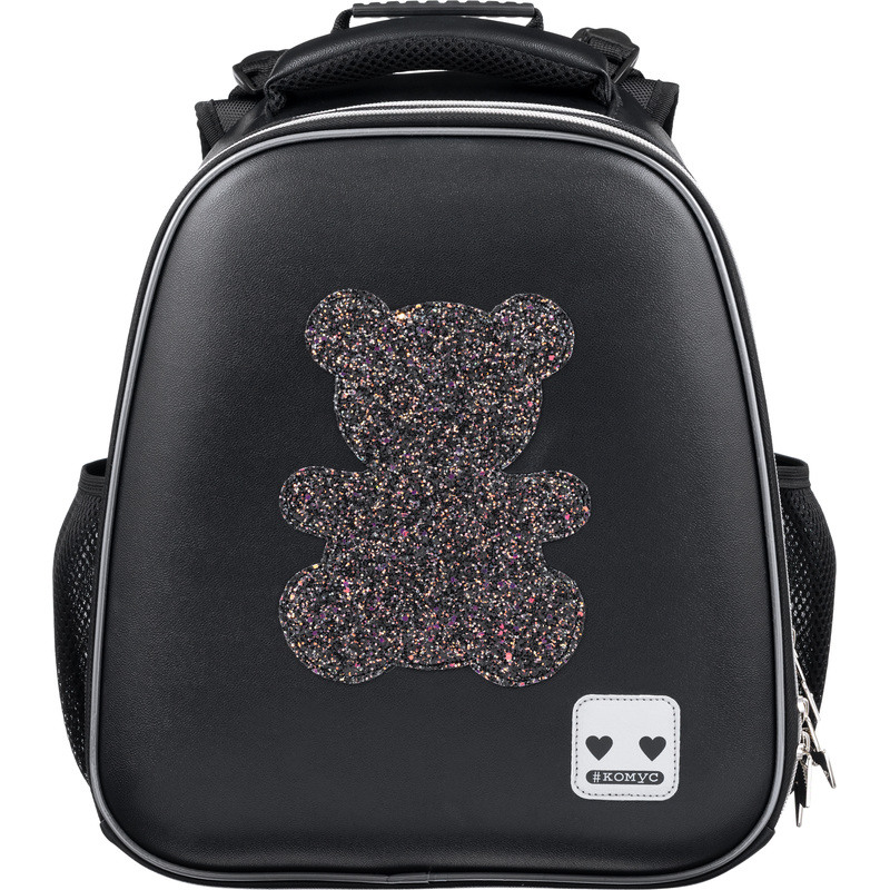 Изображение товара Школьный ранец Комус Класс Basic Медвежонок для девочек анатомический черный