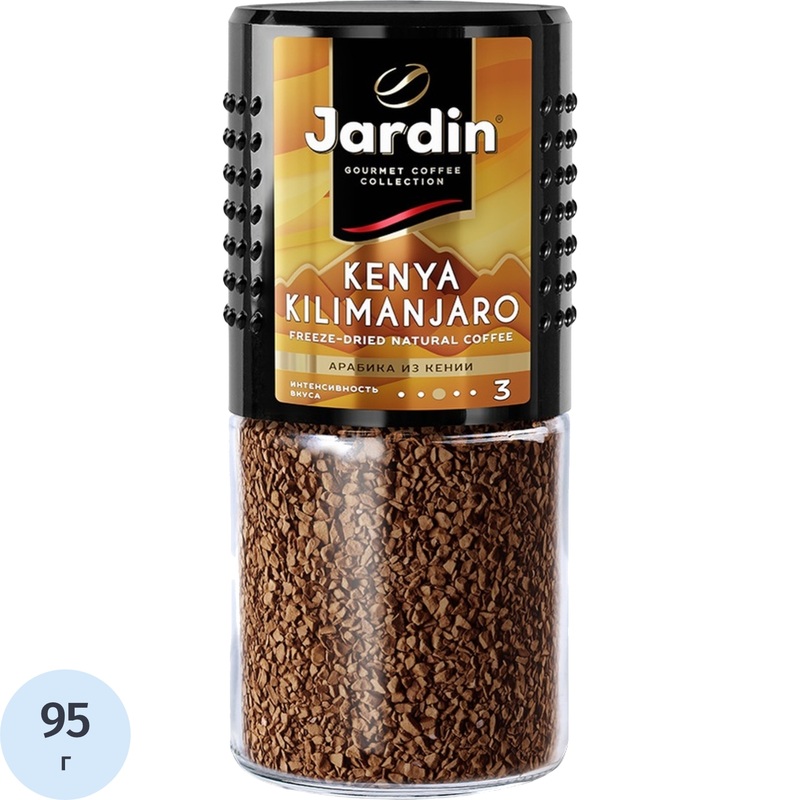 Изображение товара Растворимый кофе Jardin Kenya Kilimanjaro 95 г стеклянная банка натуральный арабика