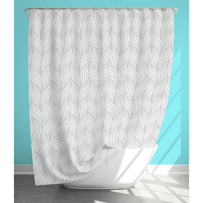 Изображение товара Штора для ванной с принтом Fresh Code Узоры 180х180 см белая