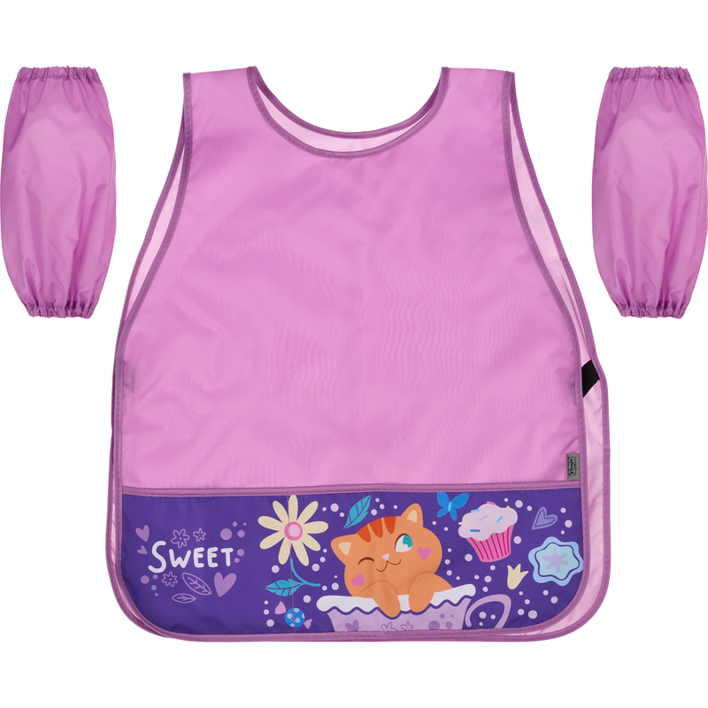 Изображение товара Фартук для труда Комус Класс Sweet сиреневый с нарукавниками