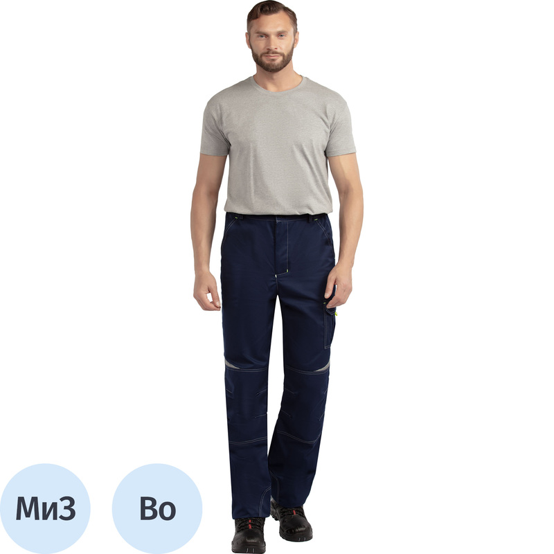 Изображение товара Брюки рабочие летние мужские Грегаль (л23) с СОП синие/васильковые (размер 120-124 (60-62), рост 182-188)