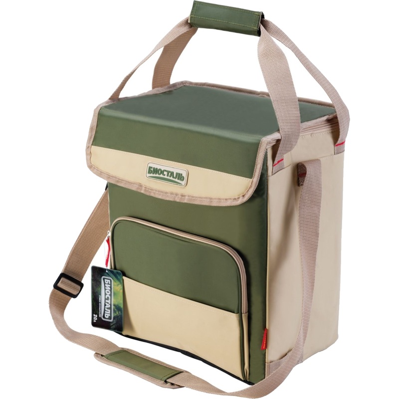 Изображение товара Термосумка Biostal Кемпинг 20 л 30х20х36 см зелёная/кремовая