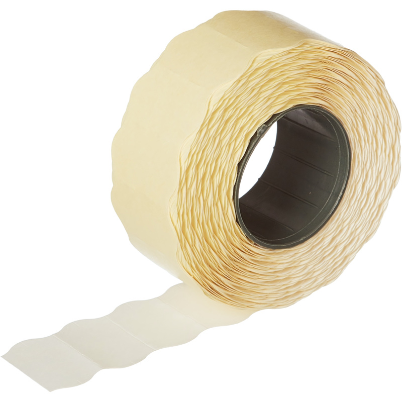 Изображение товара Этикет-лента волна белая 22х12 мм эконом 10 рулонов по 1000 этикеток