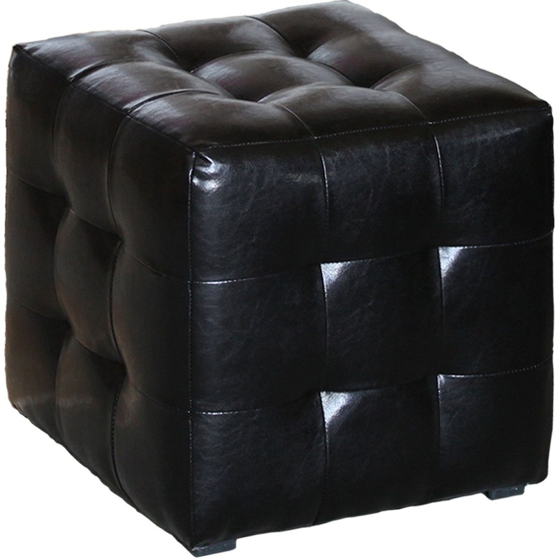 Изображение товара Пуф Лотос черный (искусственная кожа, 400x400x420 мм)
